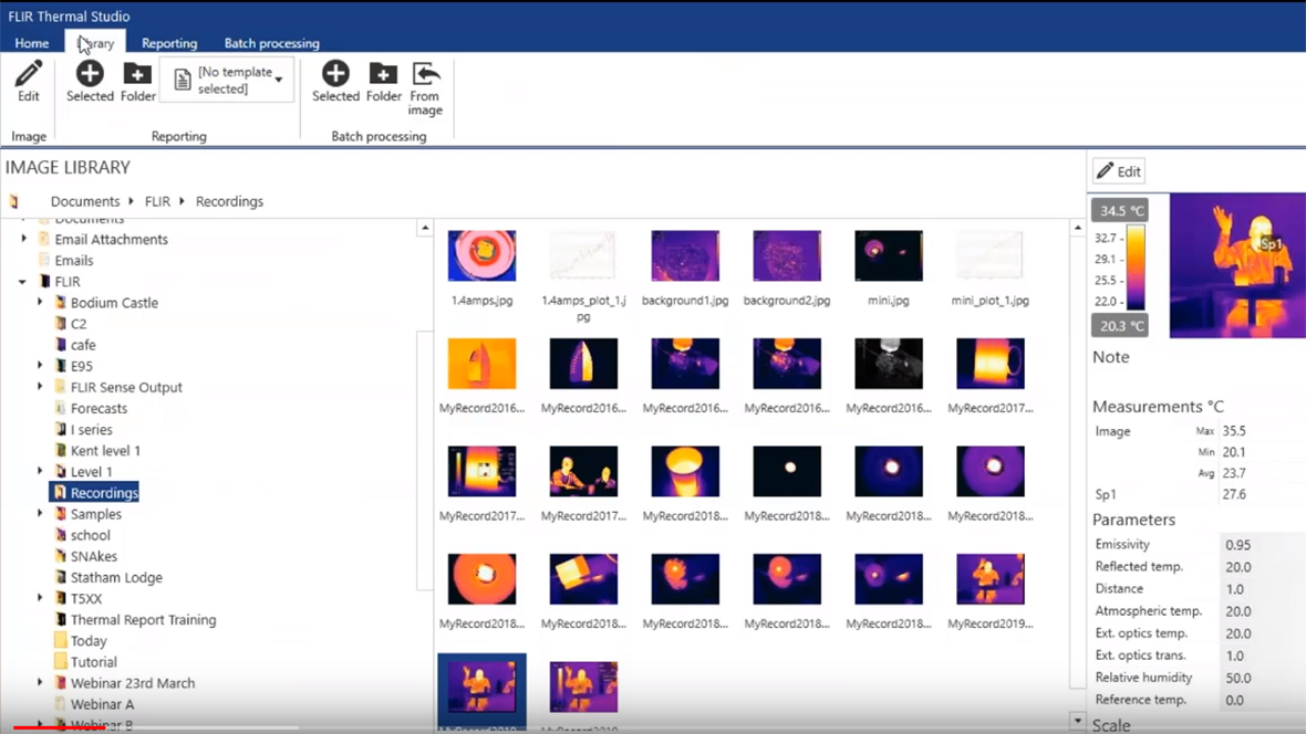 FLIR Thermal Studio - Image Management